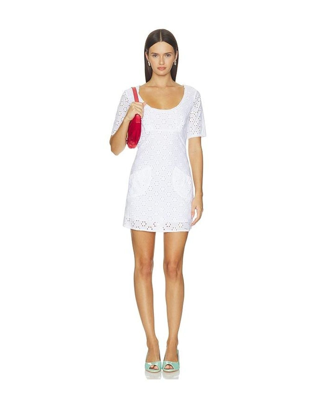 Frankie's Bikinis White X Devon Lee Carlson Lee Eyelet Mini Dress