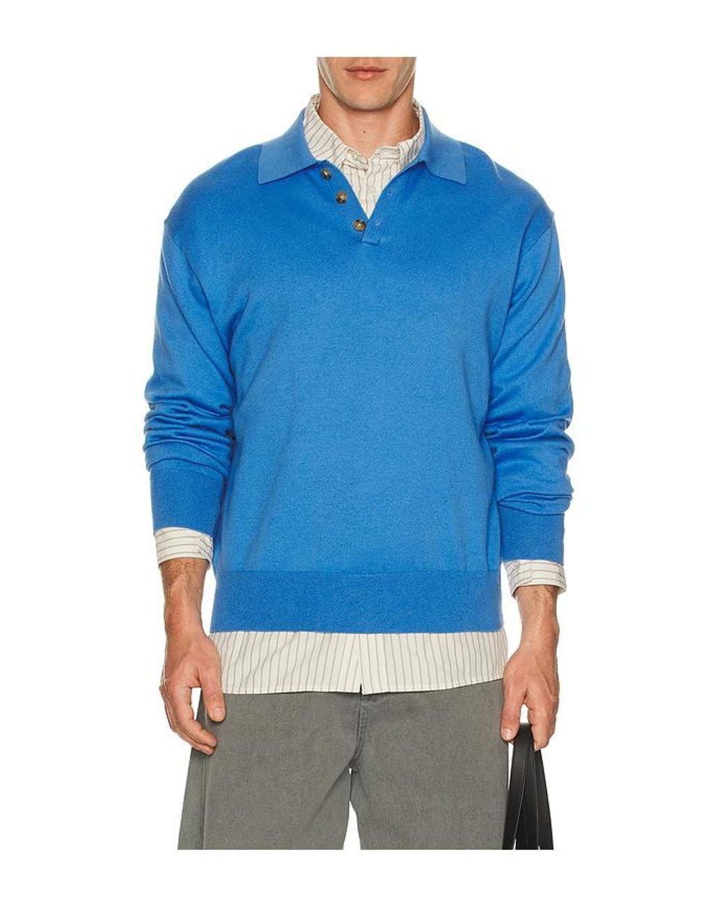 Guest En Residence Allday Cotton Cashmere Polo En Color Azul Talla (También En M, Xl/1X, Xxl/2X) Guest In Residence de hombre de color Blue