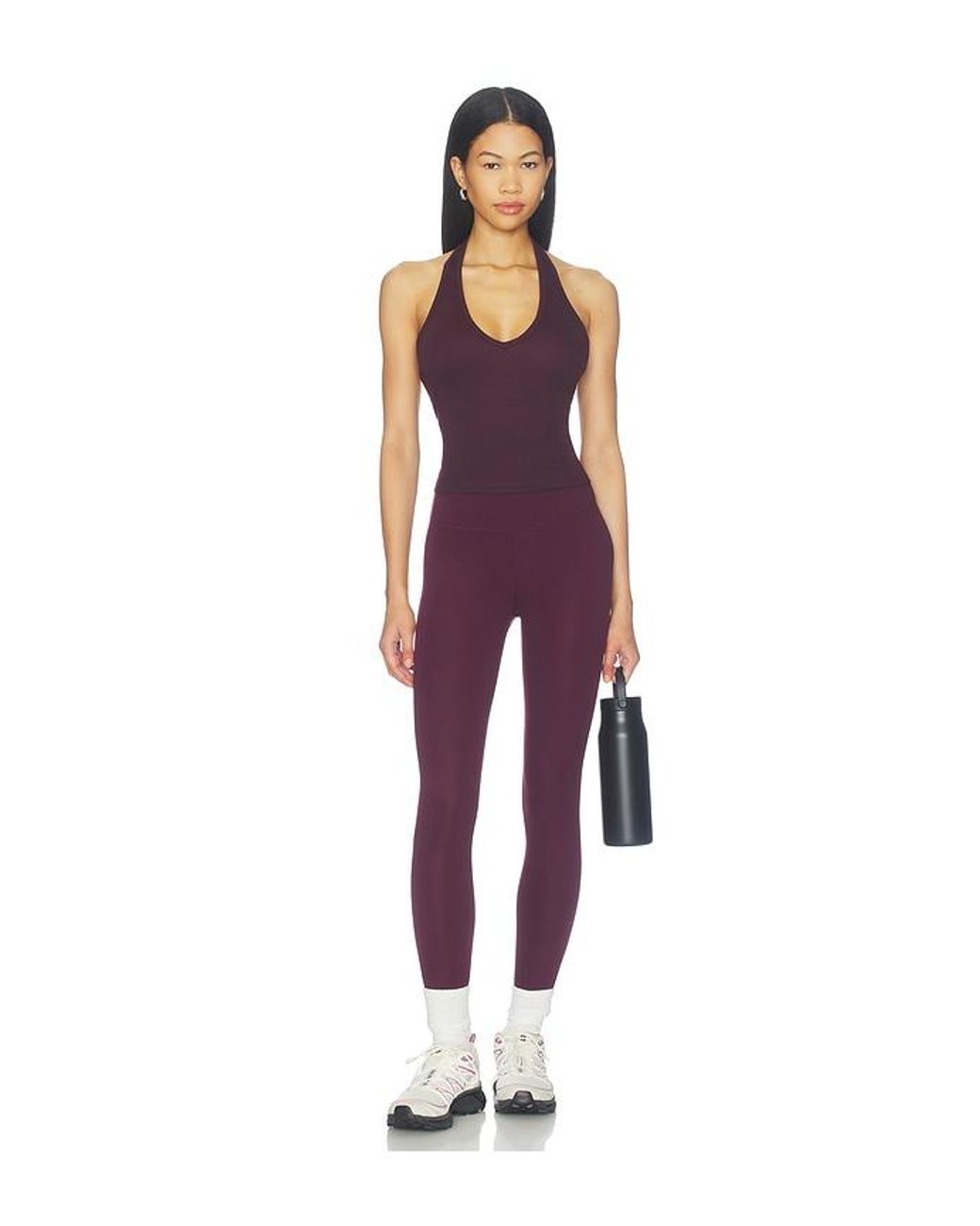 Splits59 Purple June Rib Halter Top