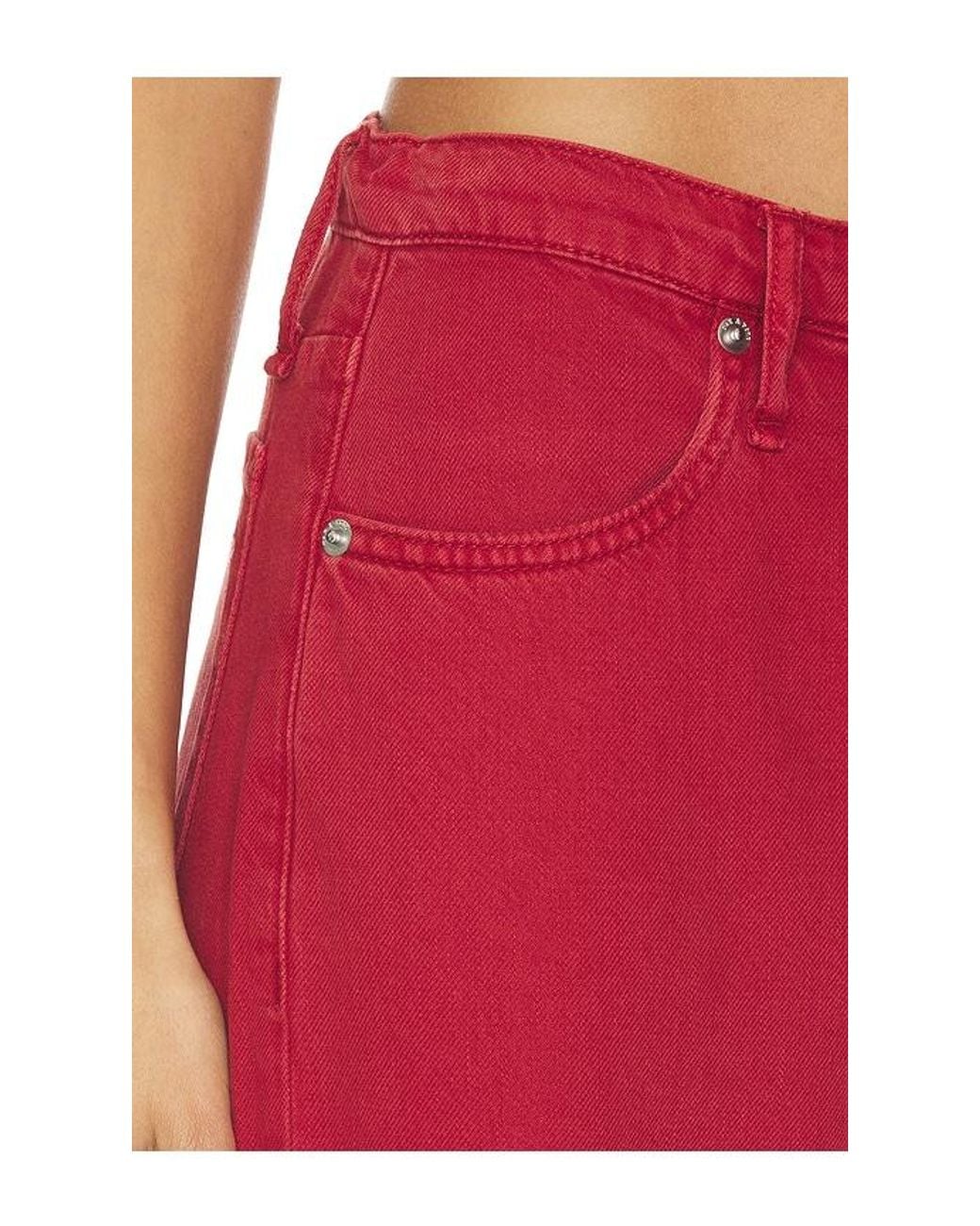 Rag & Bone Red Featherweight Phoebe Drawstring Wide Jeans