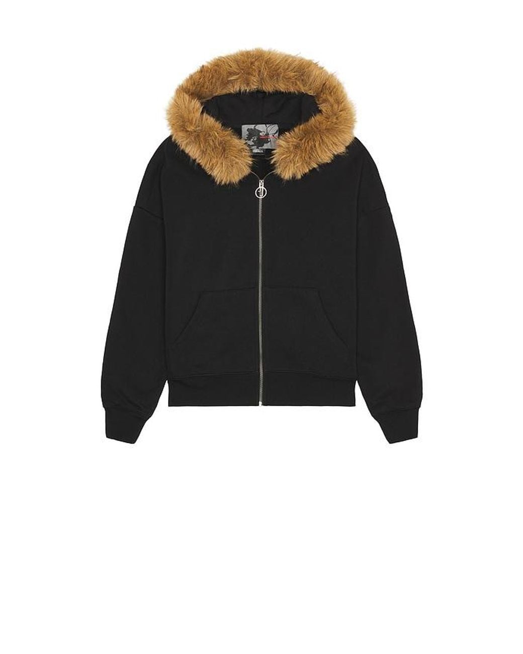 JUNGLES Blue Fur Trim Hoodie for men