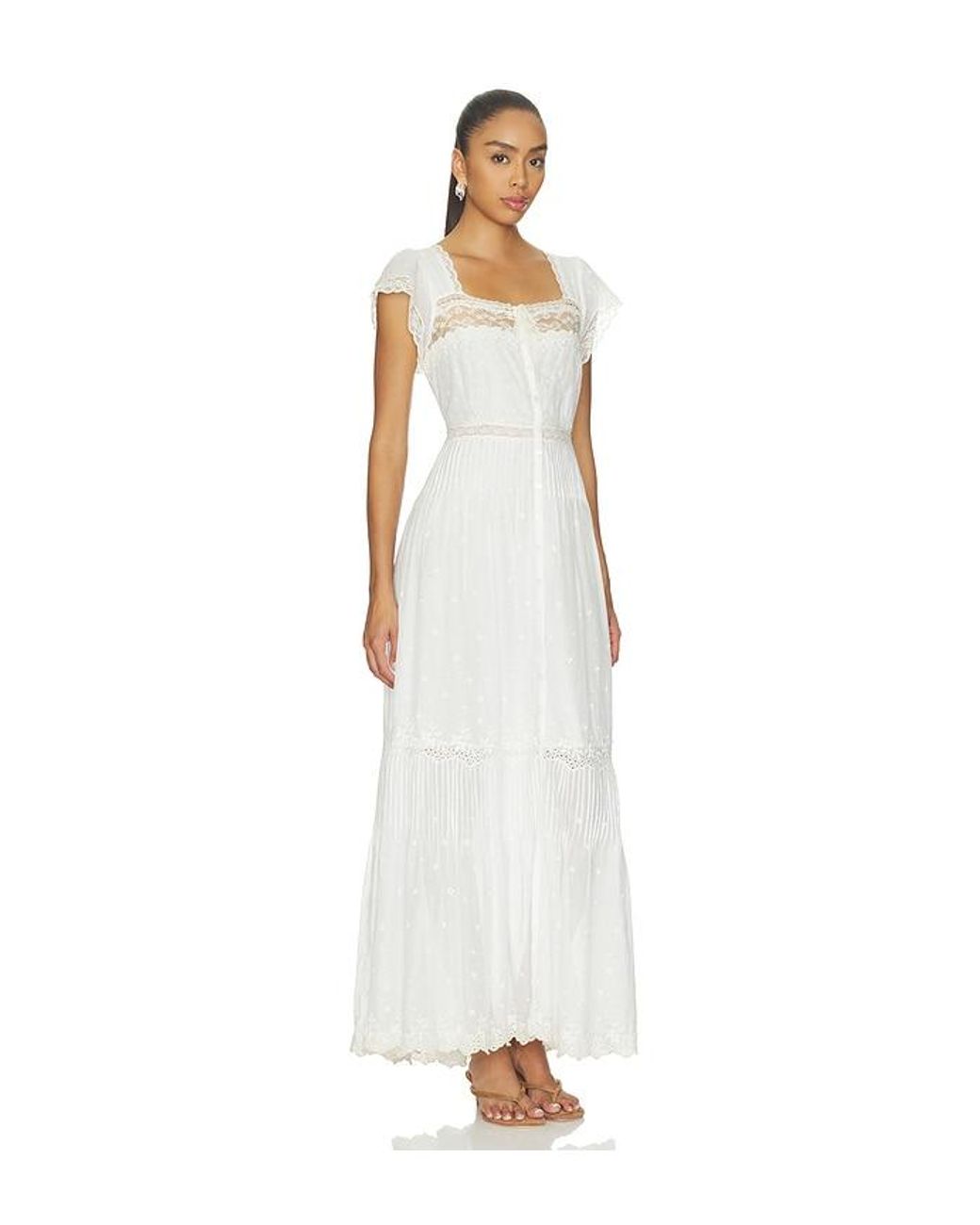 LoveShackFancy White Georgine Dress