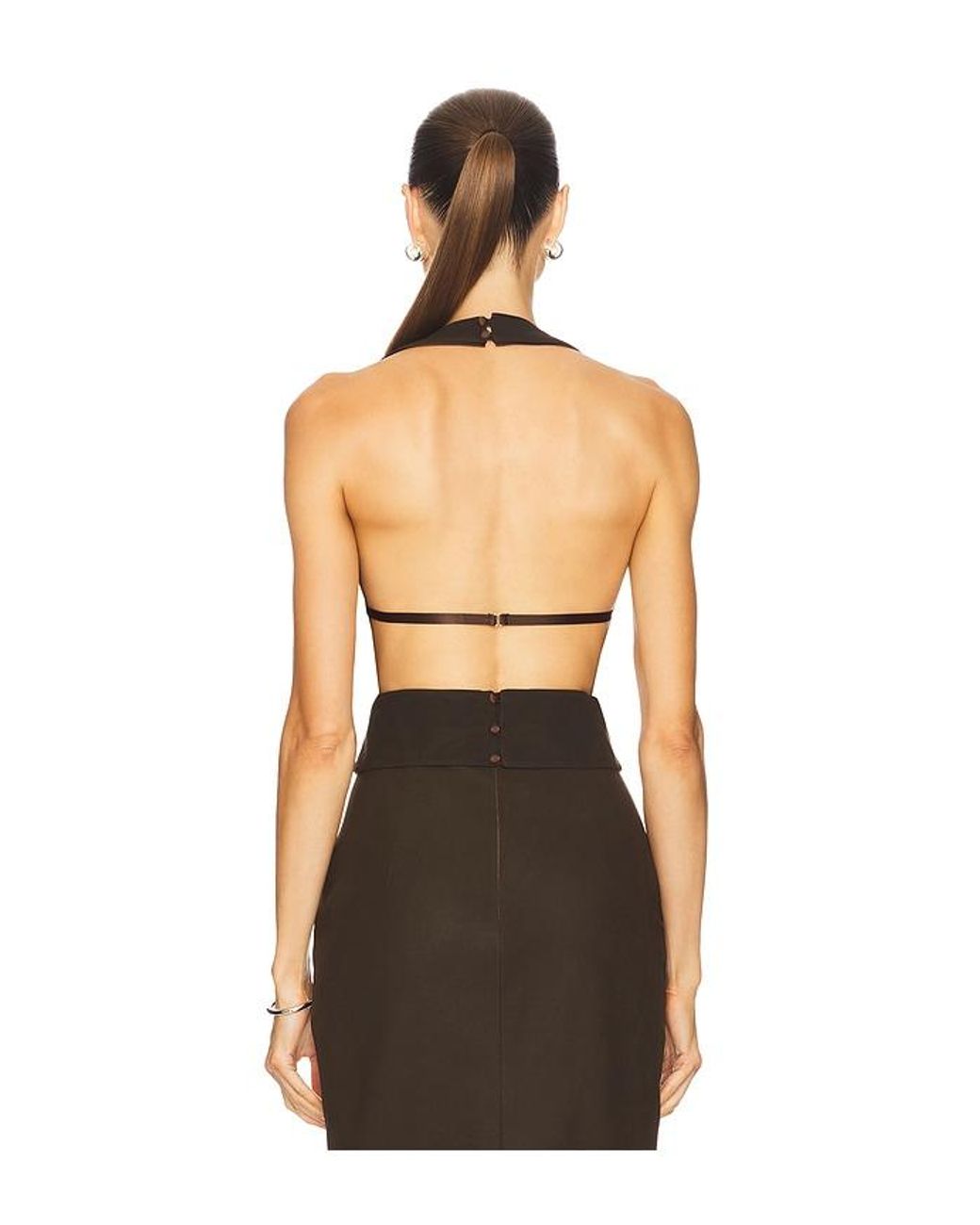 SAU LEE Black Nomi Suede Top