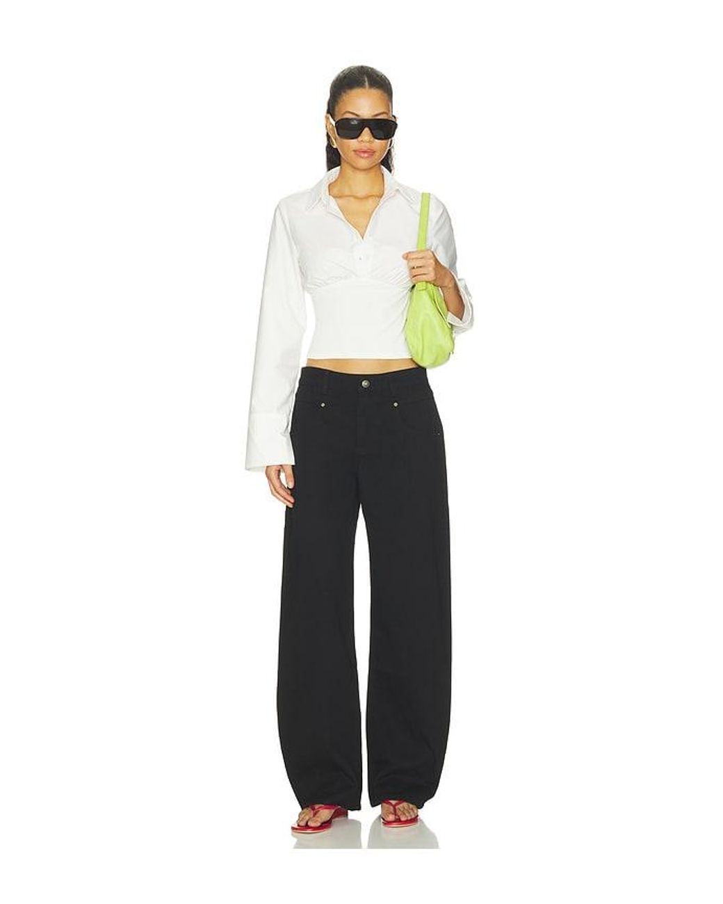 ALL THE WAYS White Amika Fitted Button Up Top