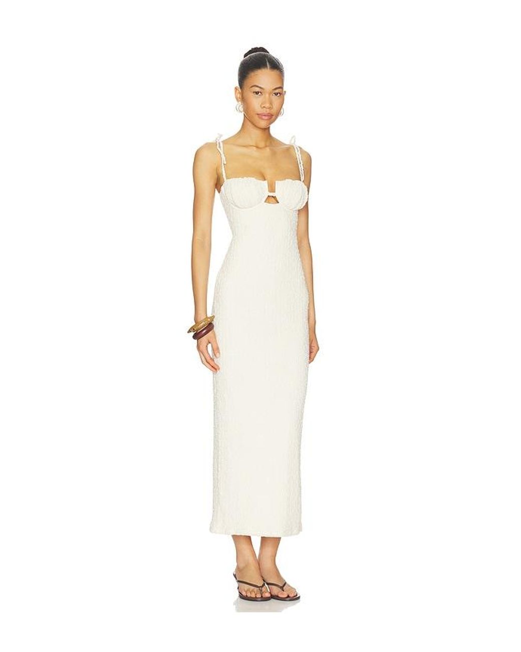 Montce White X Elsa Hosk Petal Long Slip Dress