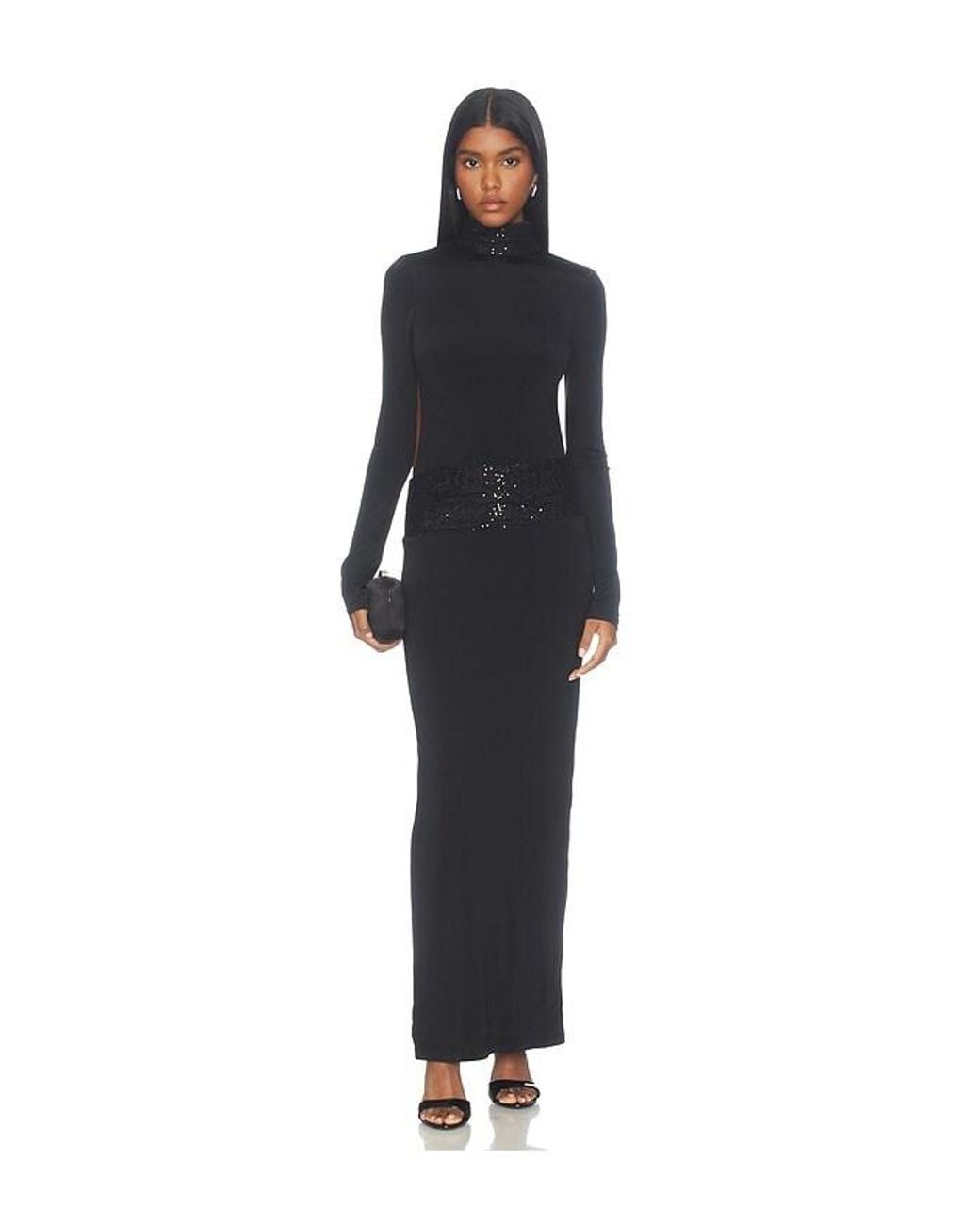 superdown Black Sabriana Long Sleeve Gown