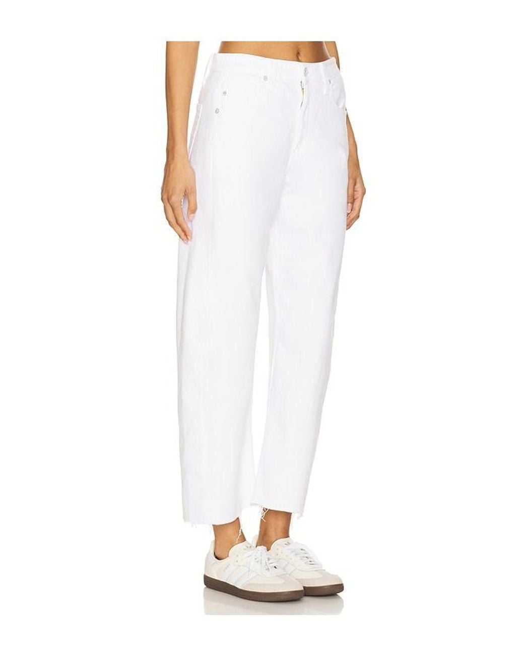 AG Jeans White Hattie Crop