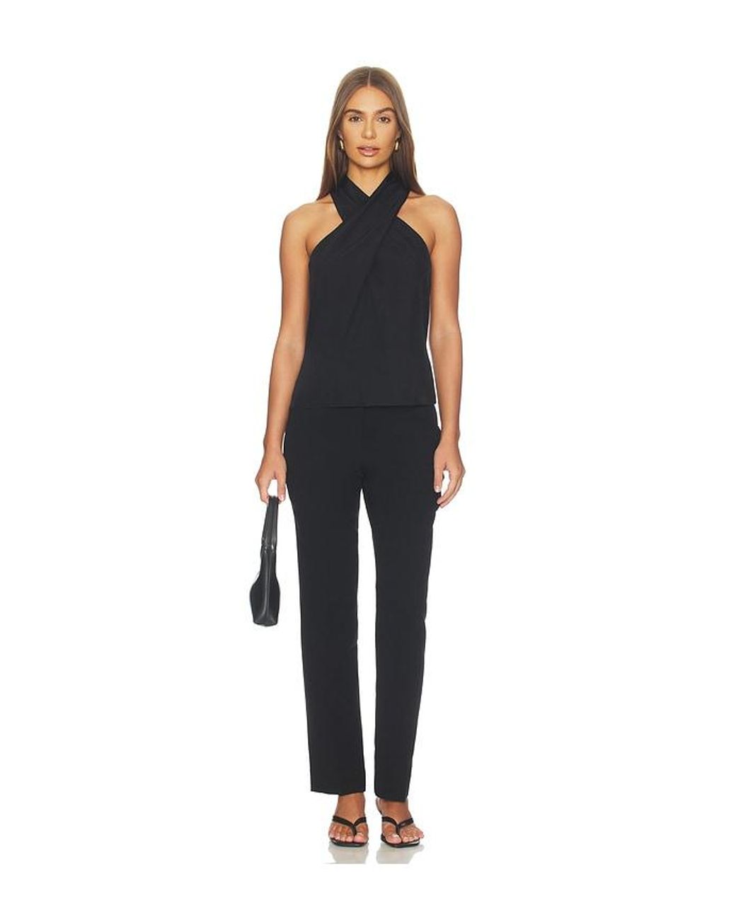 Theory Black Halter Top