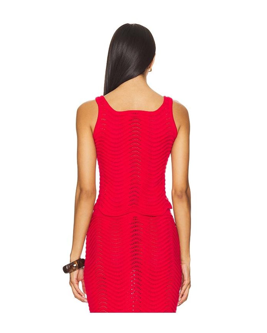 Cin Cin Red Arc Knit Top
