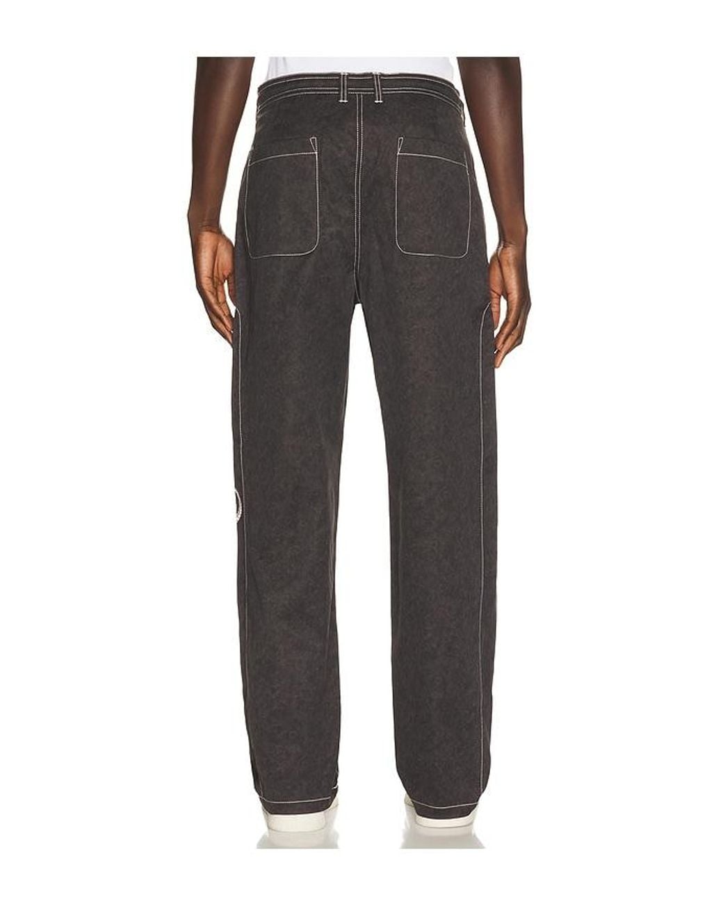 Honor The Gift Black Twill Embroidered Pant for men