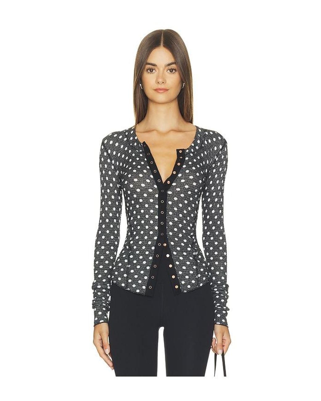 Free People Black Going Places Printed Cardi