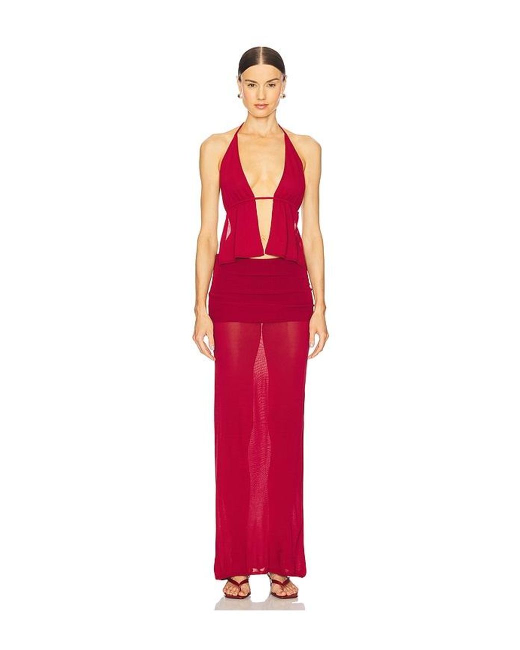 LOBA Red Maya Maxi Skirt