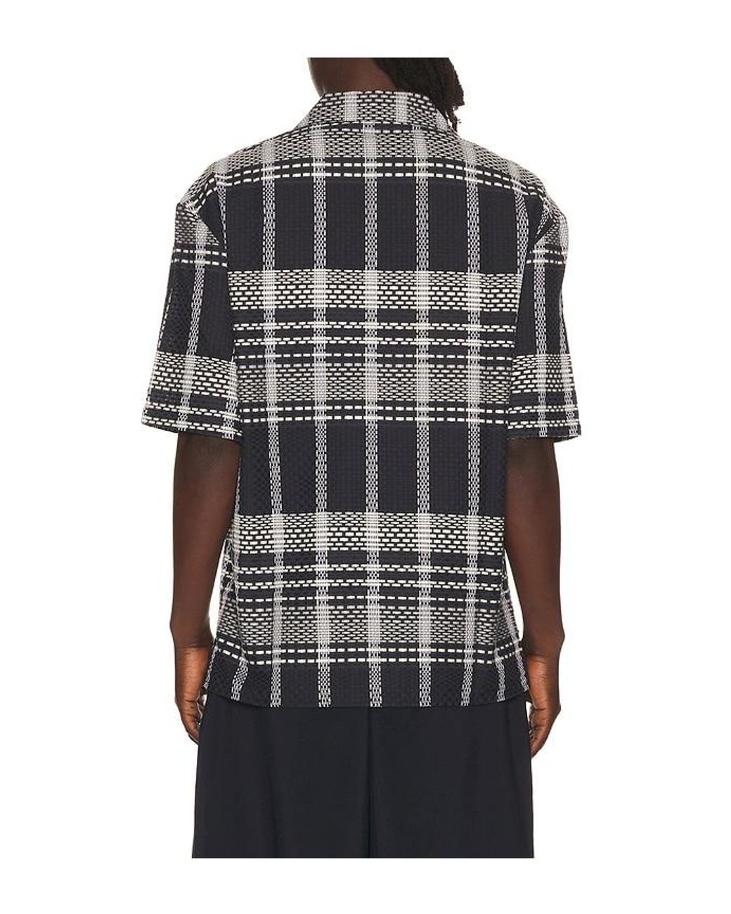 KROST Black Plaid Dash Bowling Shirt for men