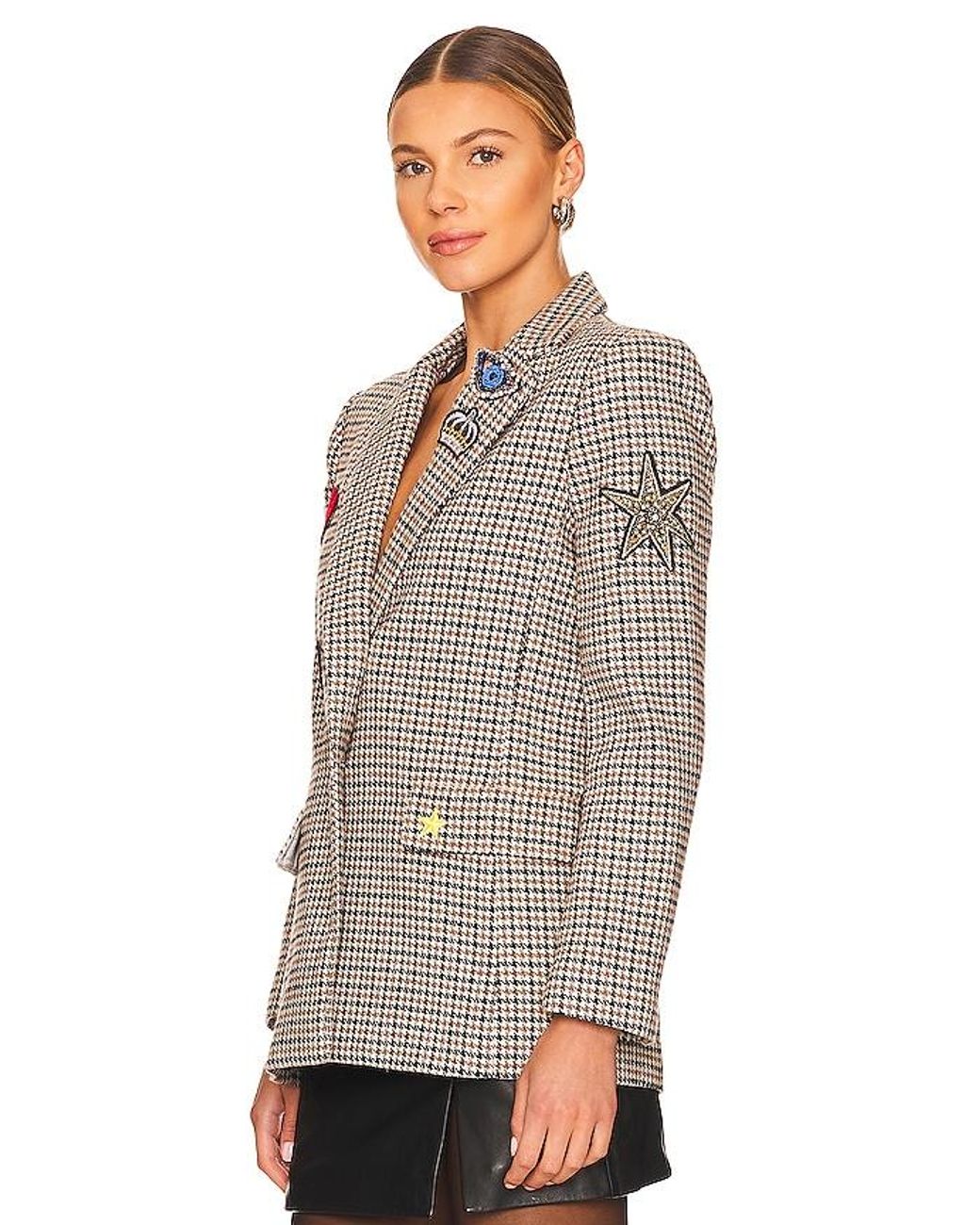 Central Park West Brown Lucky Patches Blazer