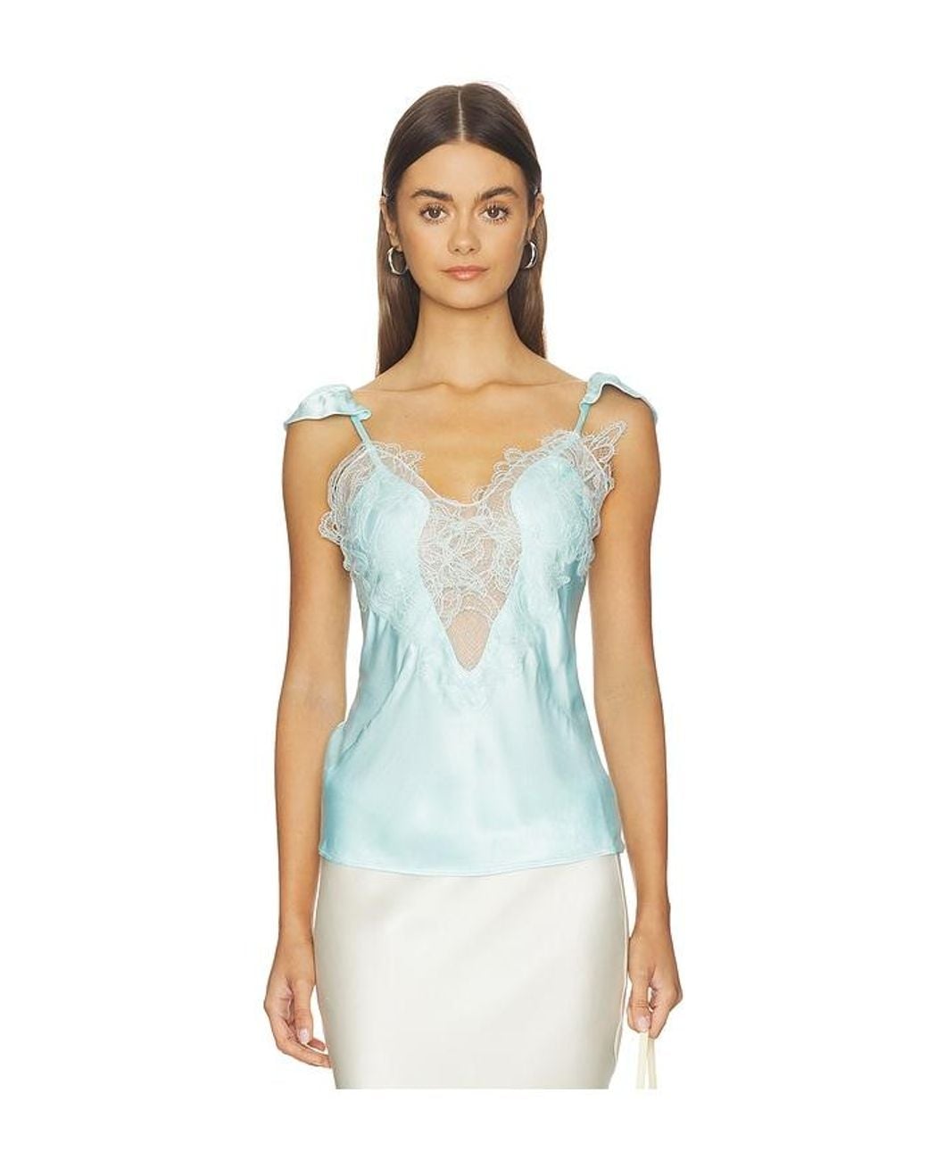 Bardot Blue Ivy Lace Detail Camisole