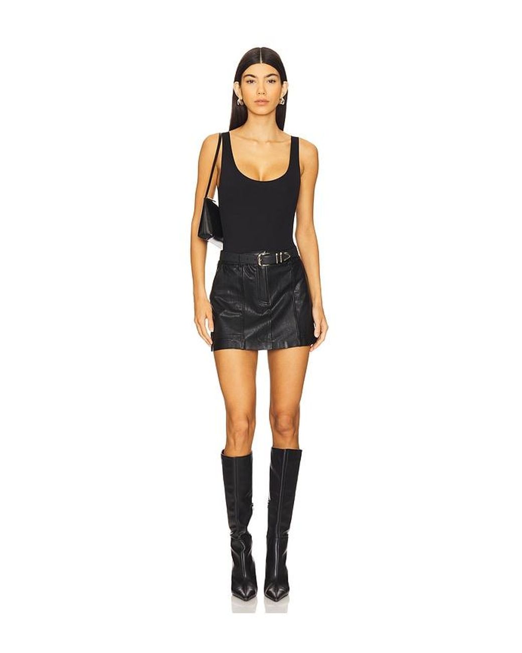 Commando Black Neoprene Tank Bodysuit