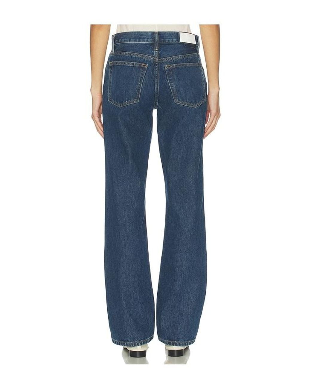 Re/done Blue 90's Mid Rise Loose Jeans