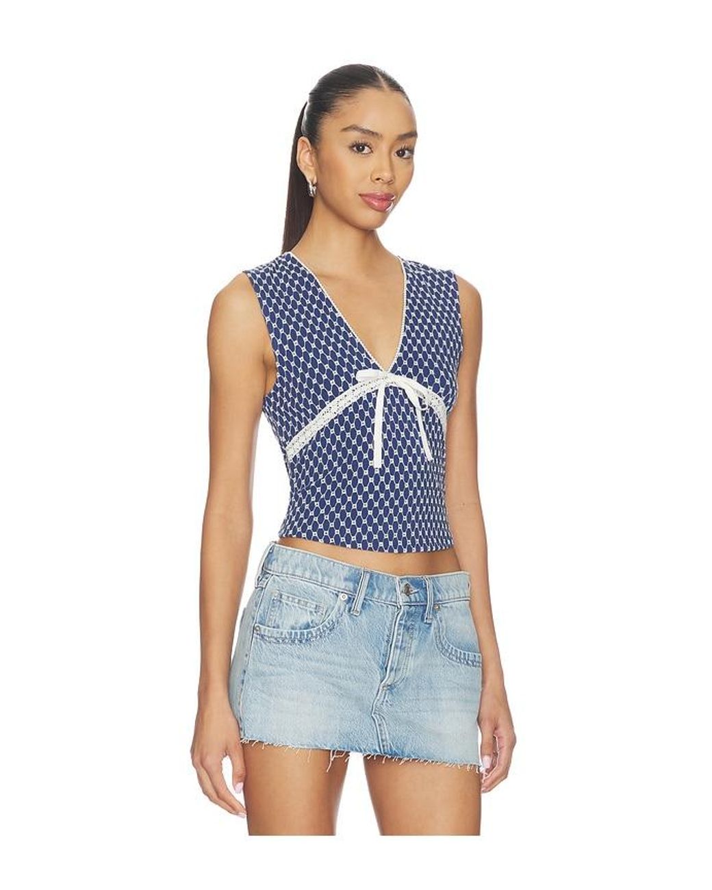 Free People Blue Good Graces Top