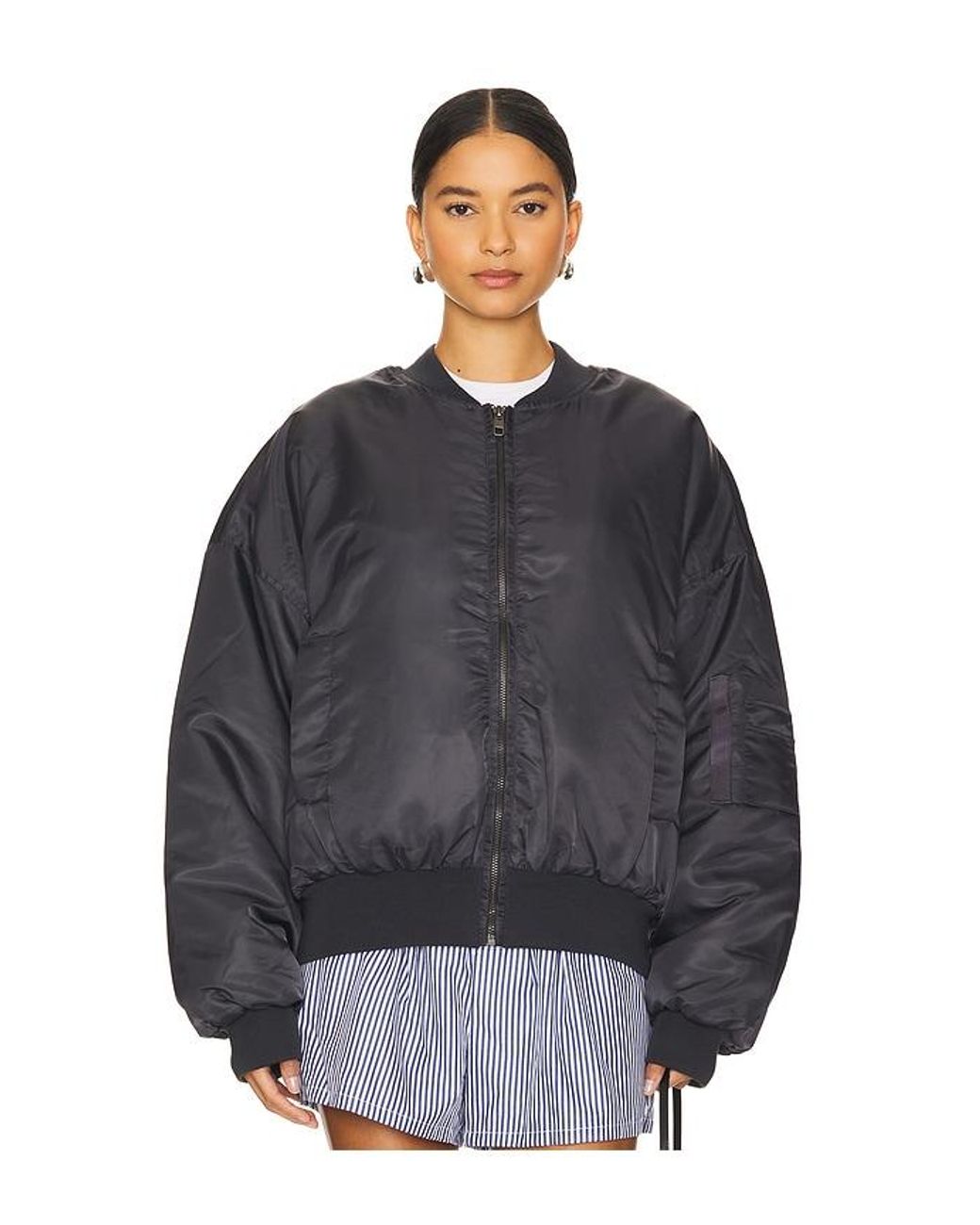 Lioness Blue Essential Ripstop Bomber Jacket