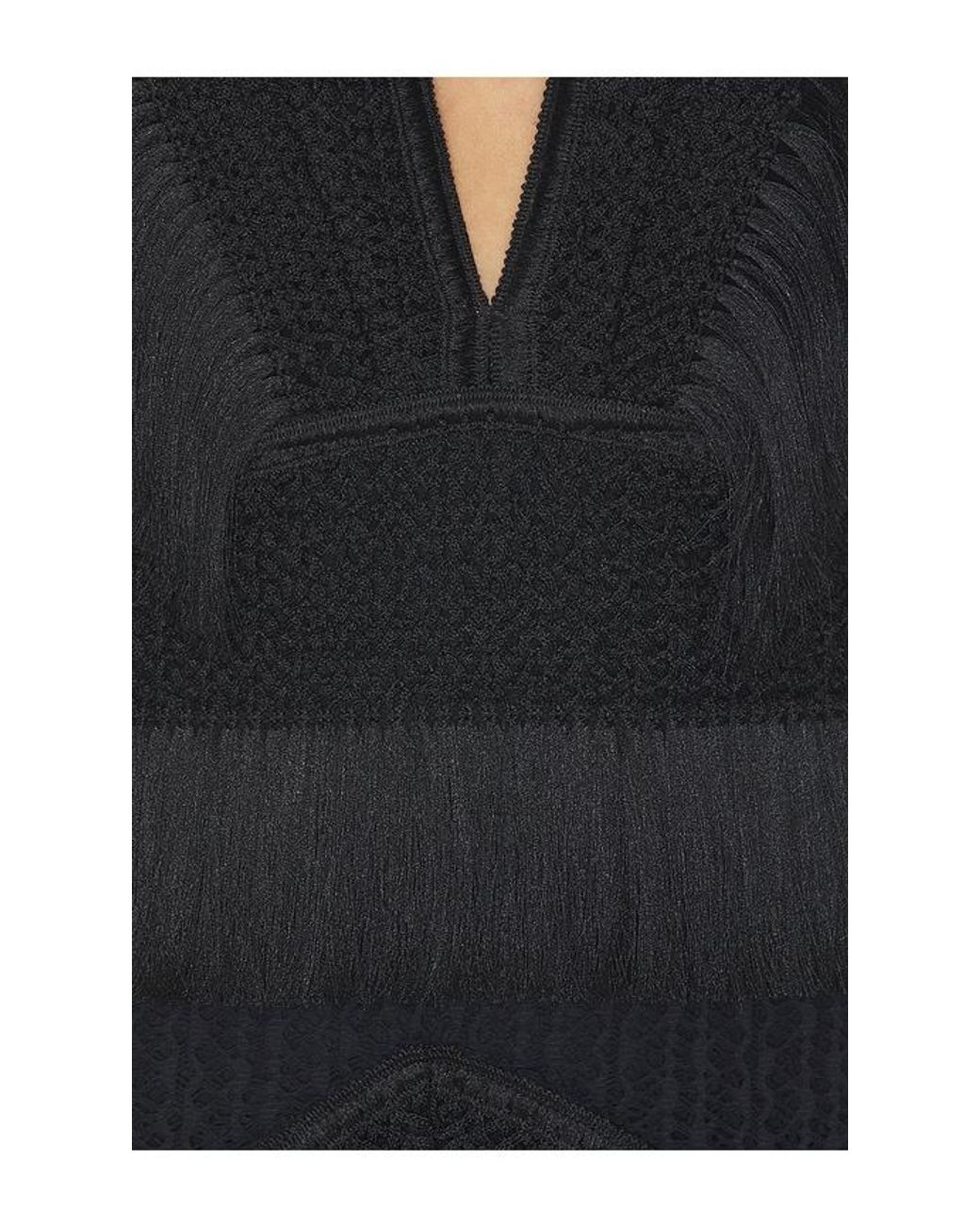 PATBO Black Ayla Fringe Long Dress