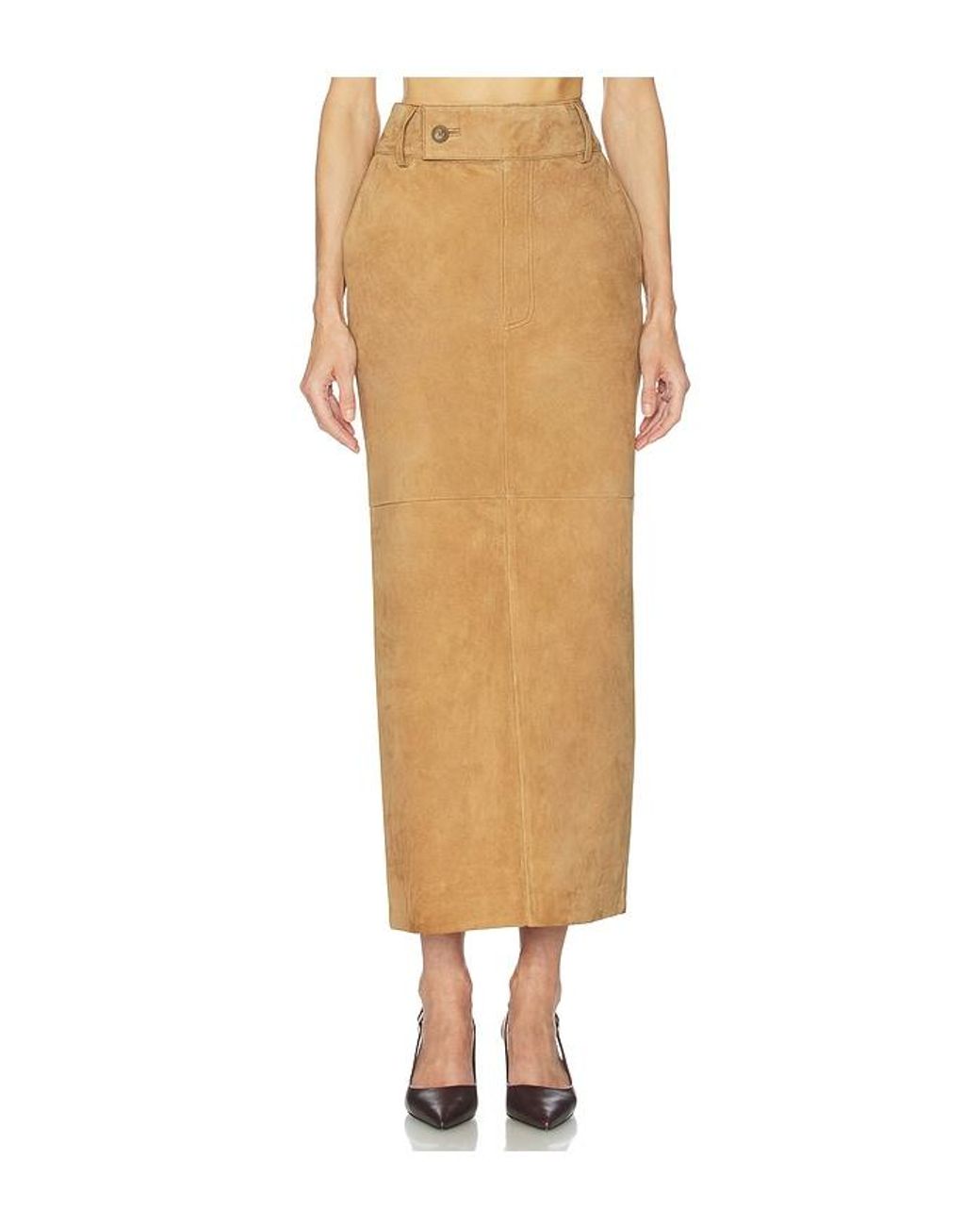Helsa Multicolor Suede Column Skirt