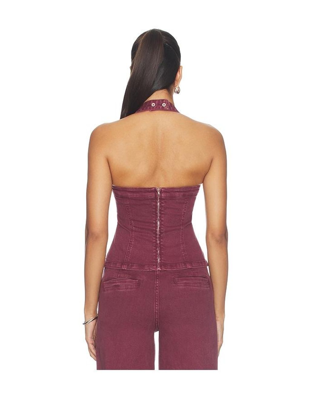 SOVERE Purple Blaine Denim Bodice Top