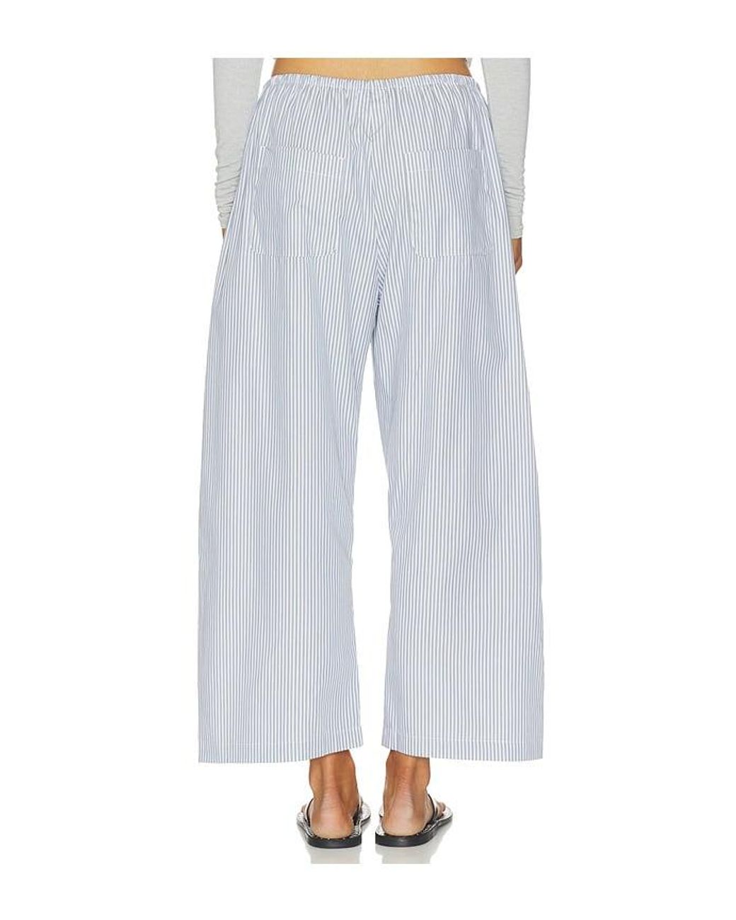 Leset Blue Yoshi Stripe Crop Drawstring Pant