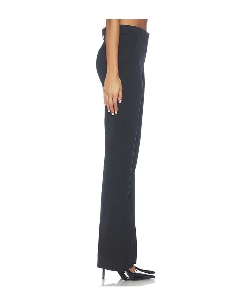 Balmain Blue Low Waist Satin Wool Pant