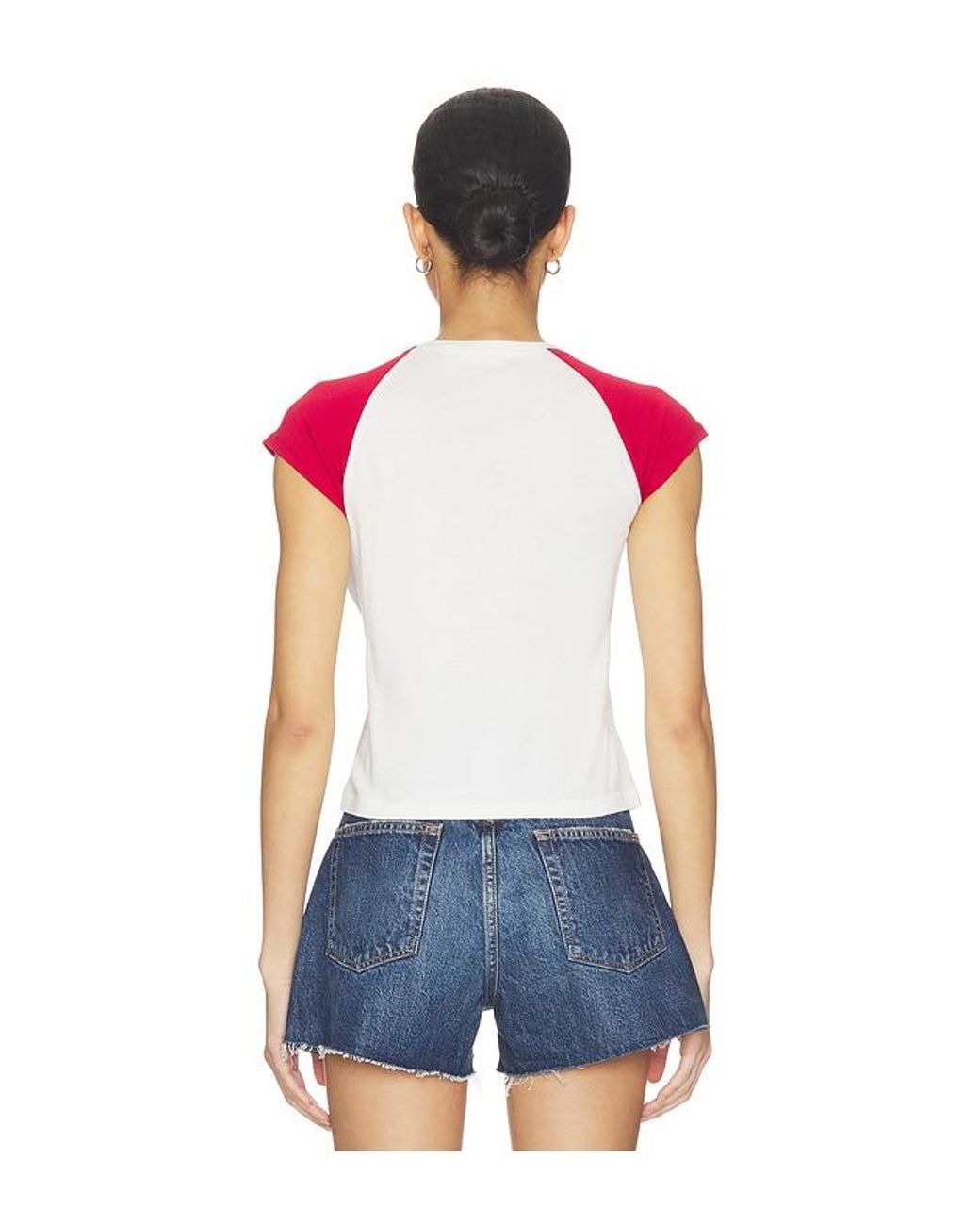 The Laundry Room Red Cherries Embroidery Raglan Baby Tee