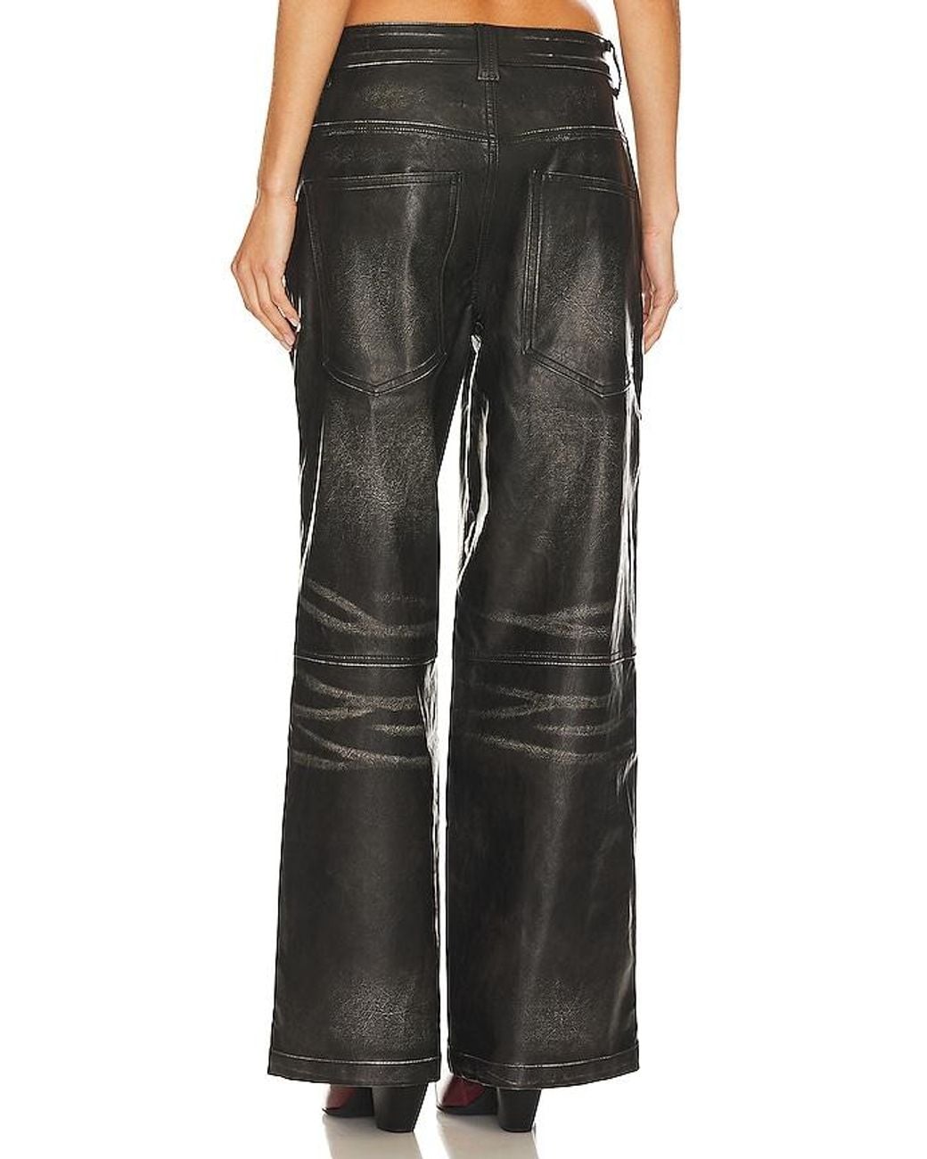Jaded London Black Distressed Faux Leather Colossus Pant