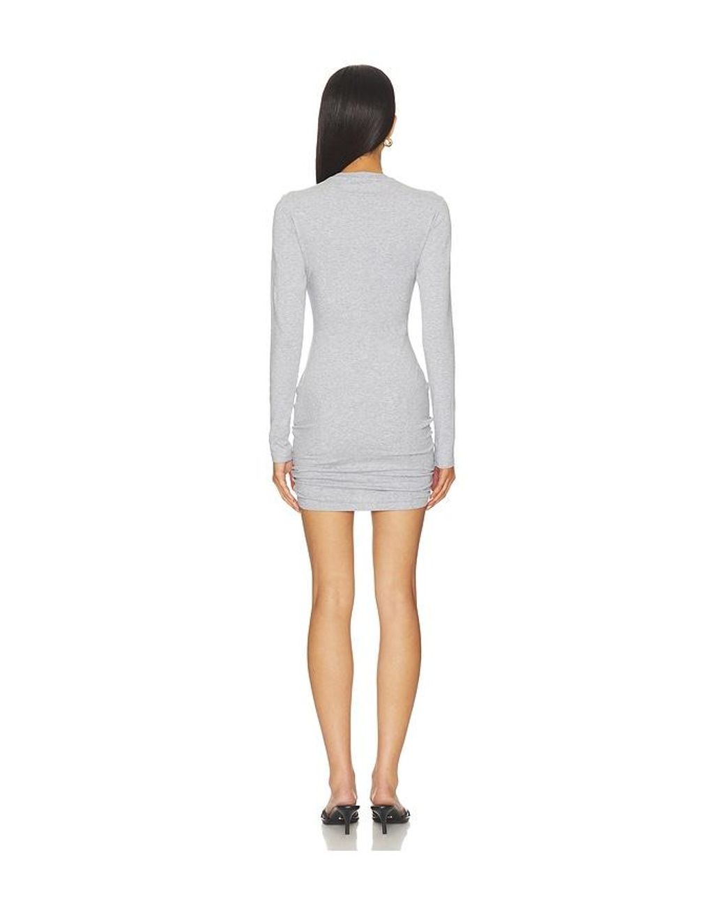 Fleur du Mal Gray Riley Long Sleeve Dress