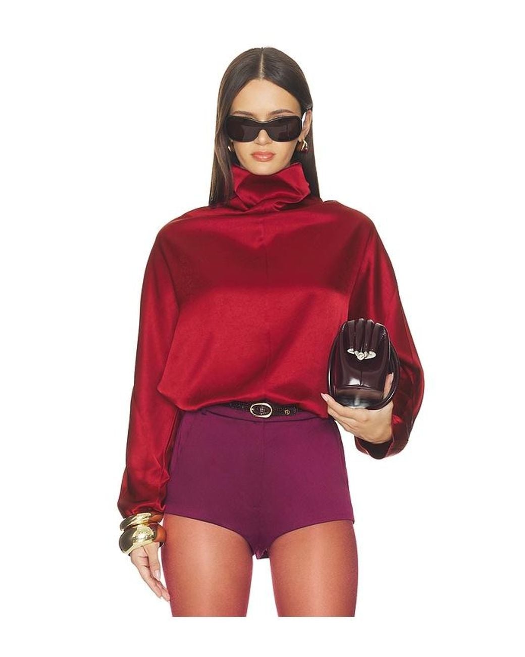 Citizens of Humanity Red Ilaria Draped Top