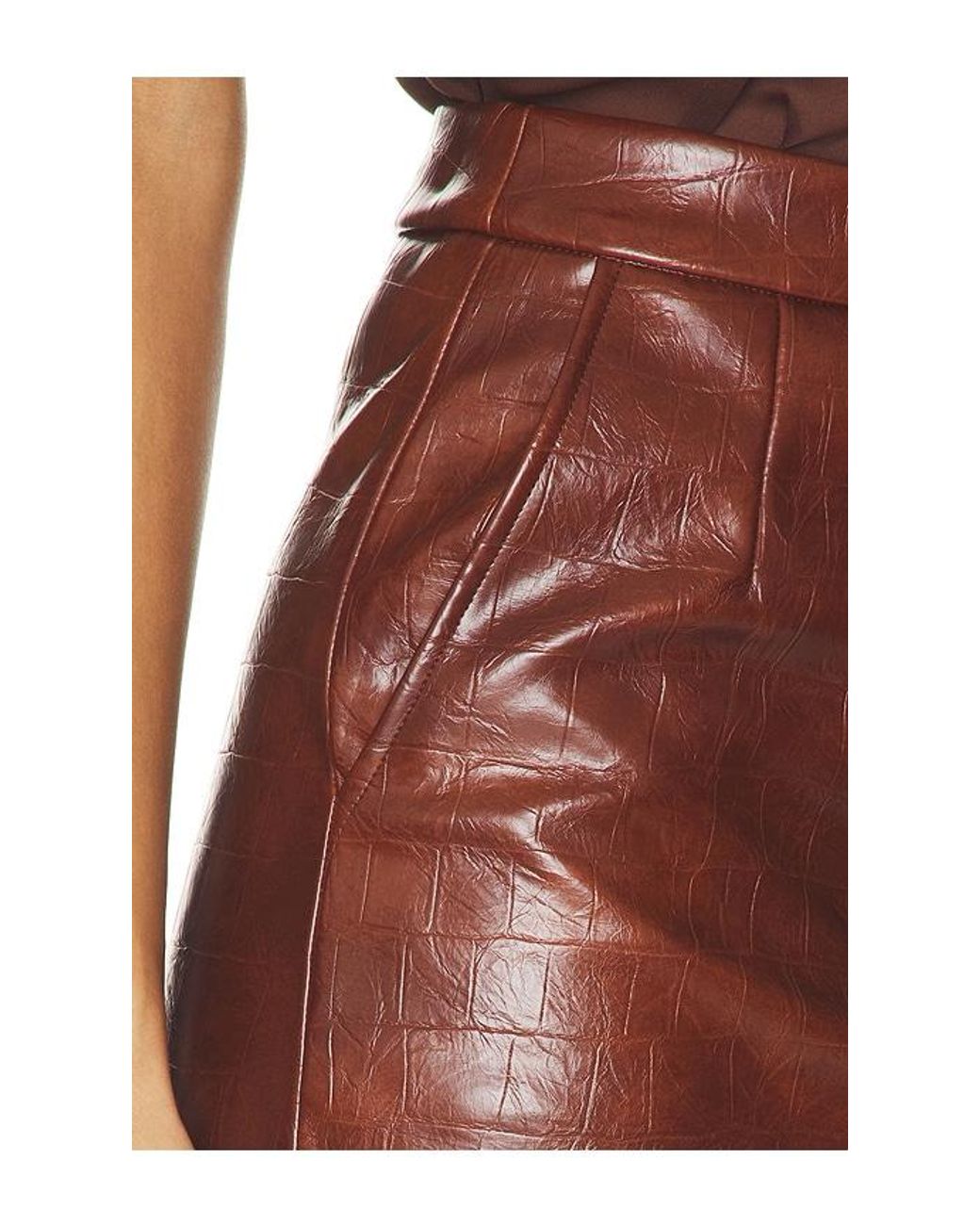 Essentiel Antwerp Red Kind Faux Leather Skirt