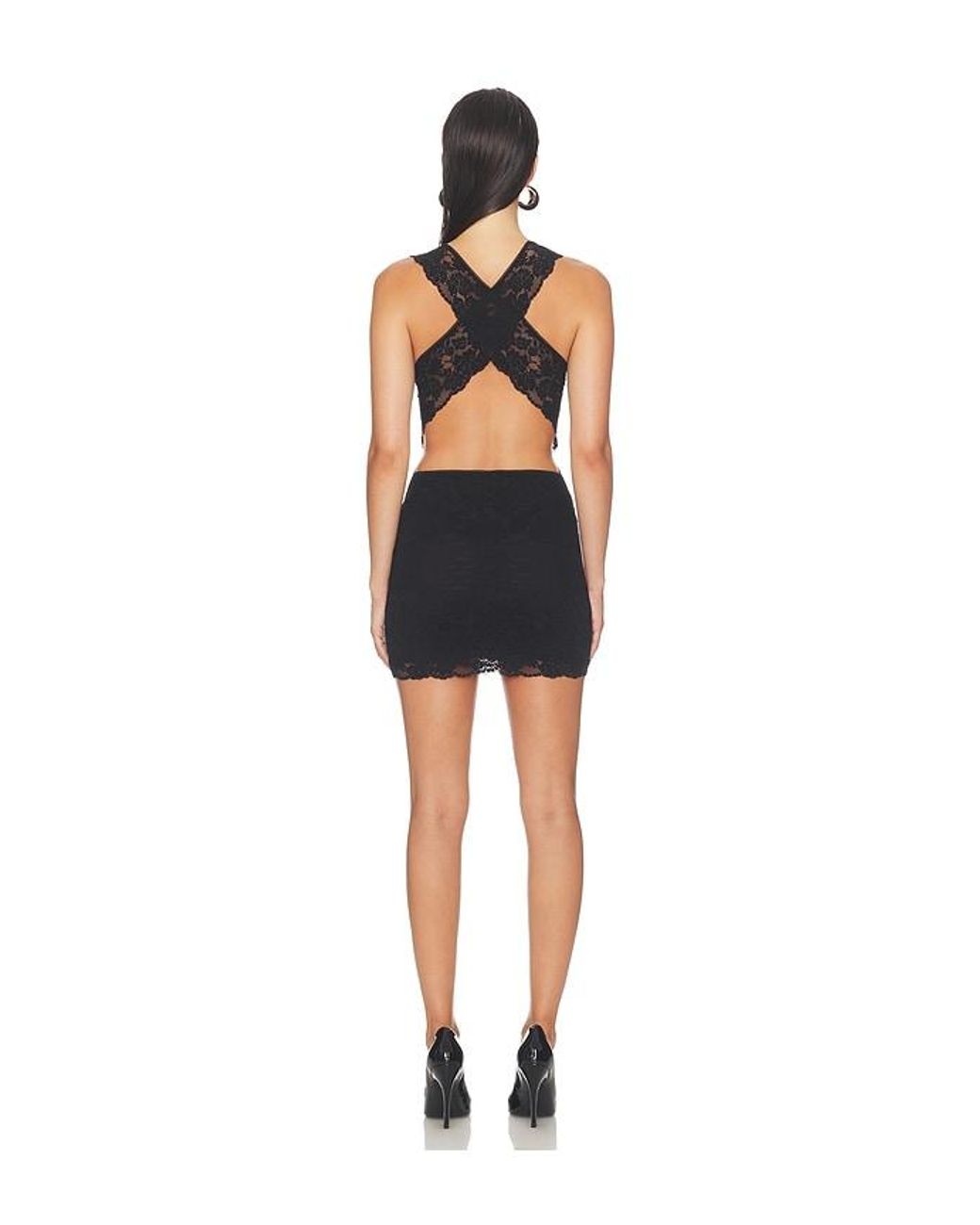 HAELO Black Shadow Mini Dress