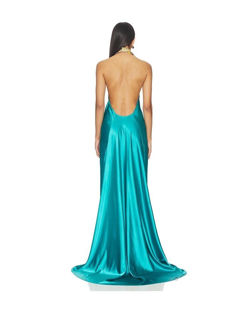 Bronx and Banco Blue Amara Backless Gown