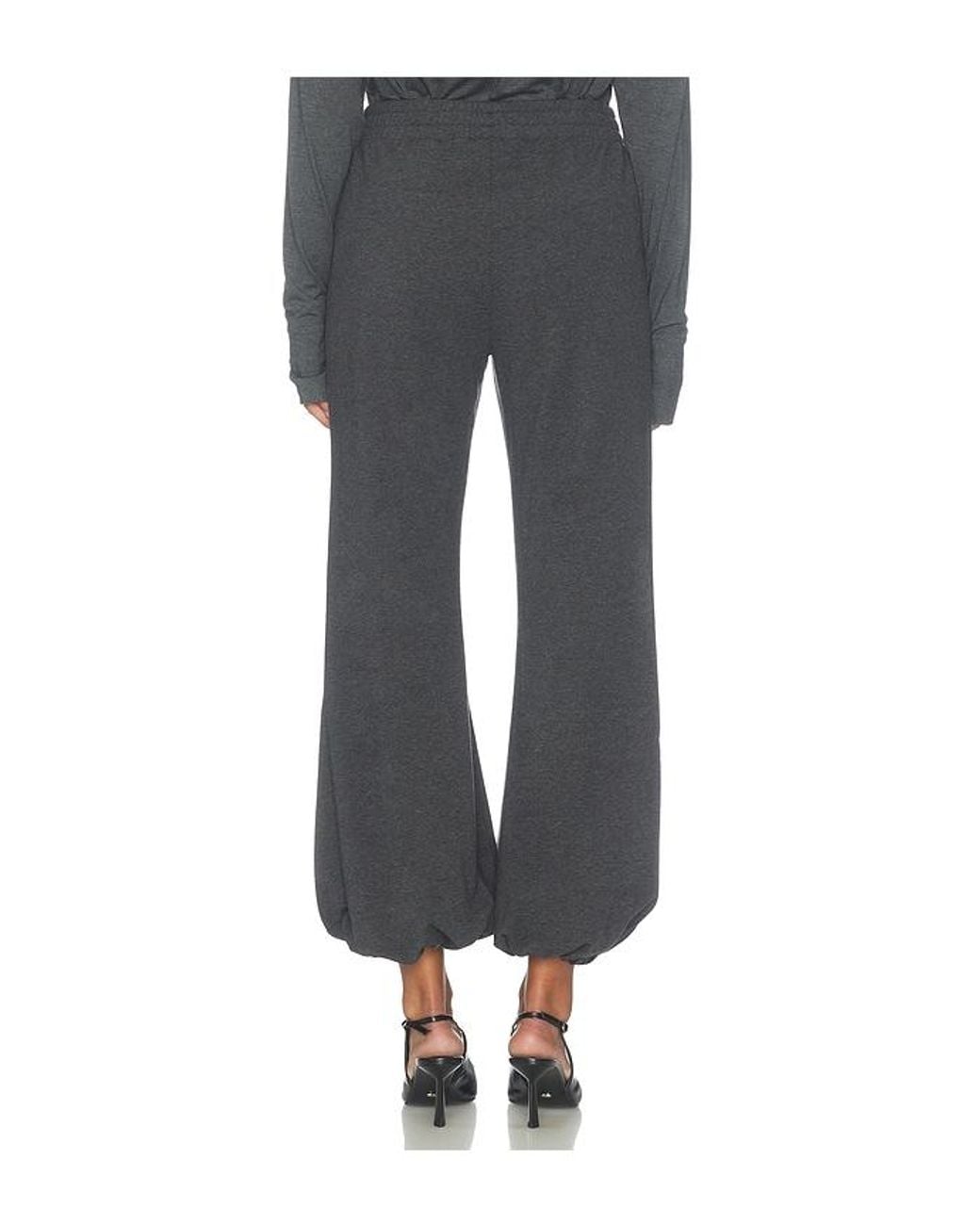 Norma Kamali Gray Boyfriend Puff Jog Pant