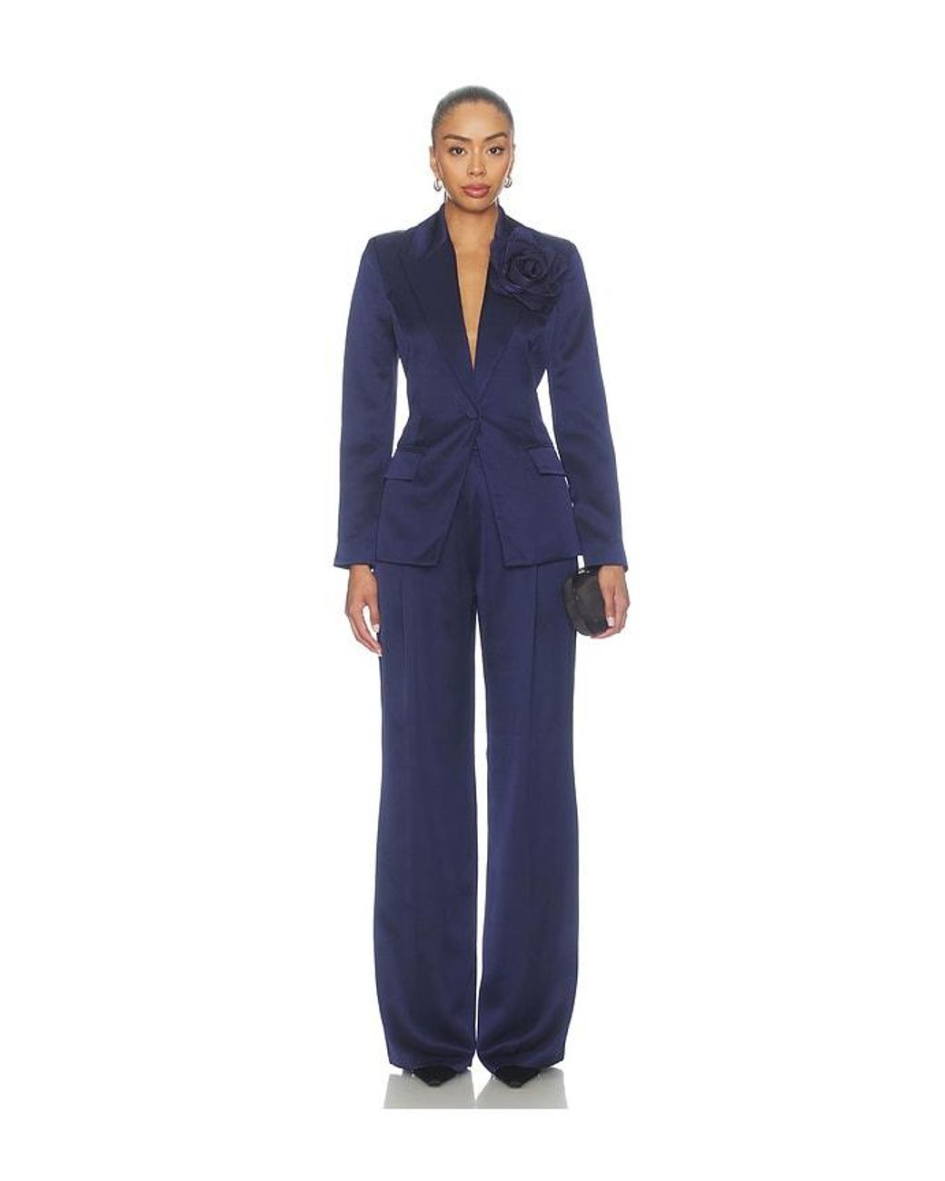Nadine Merabi Blue Satin Blazer