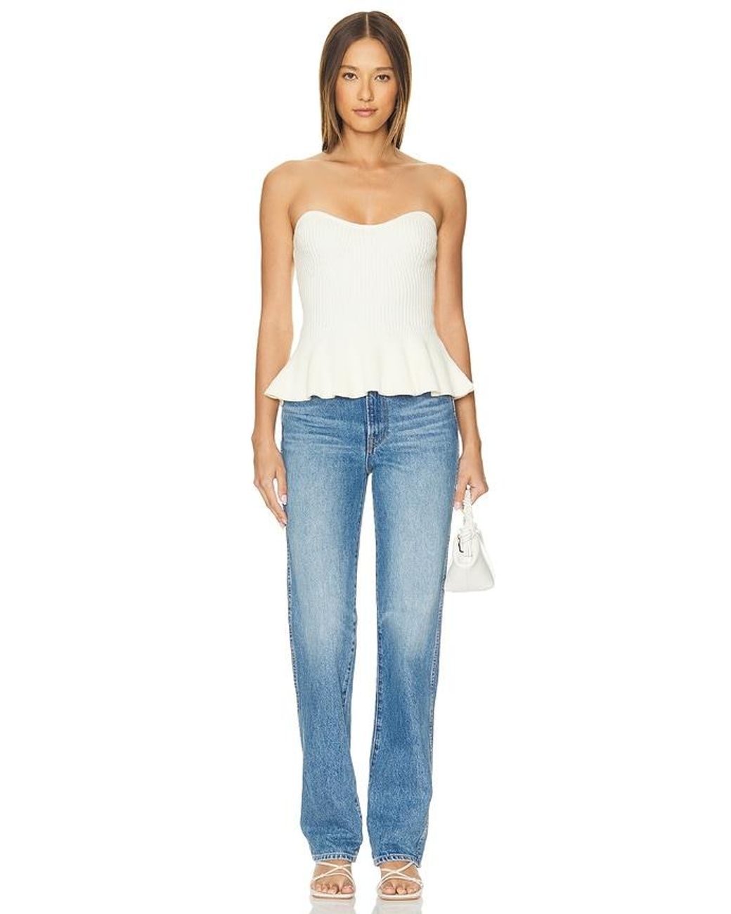 Line & Dot White Saffy Top