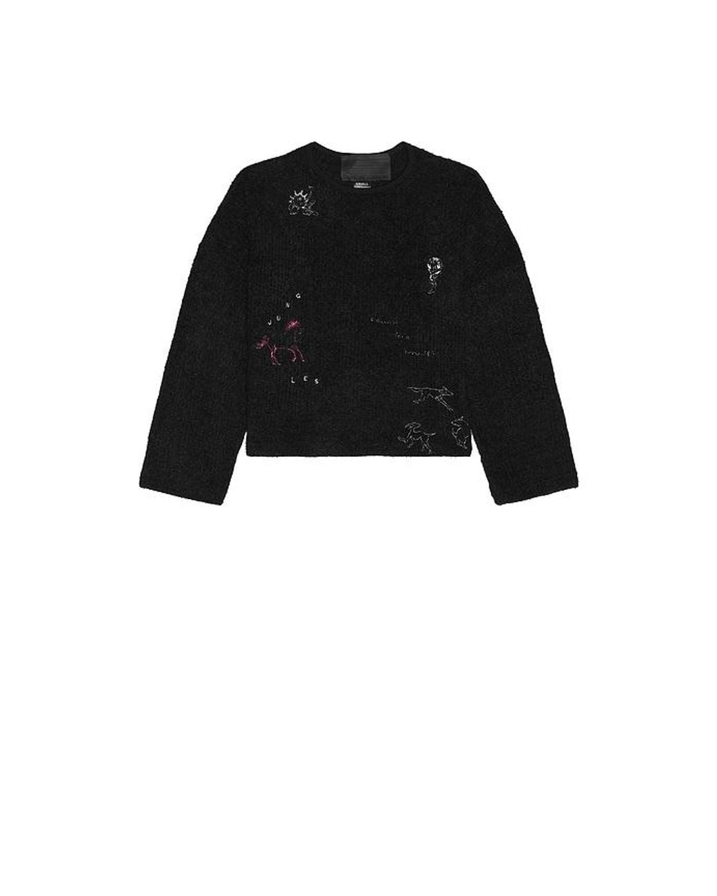 JUNGLES Black Impulses Boxy Knit Sweater for men