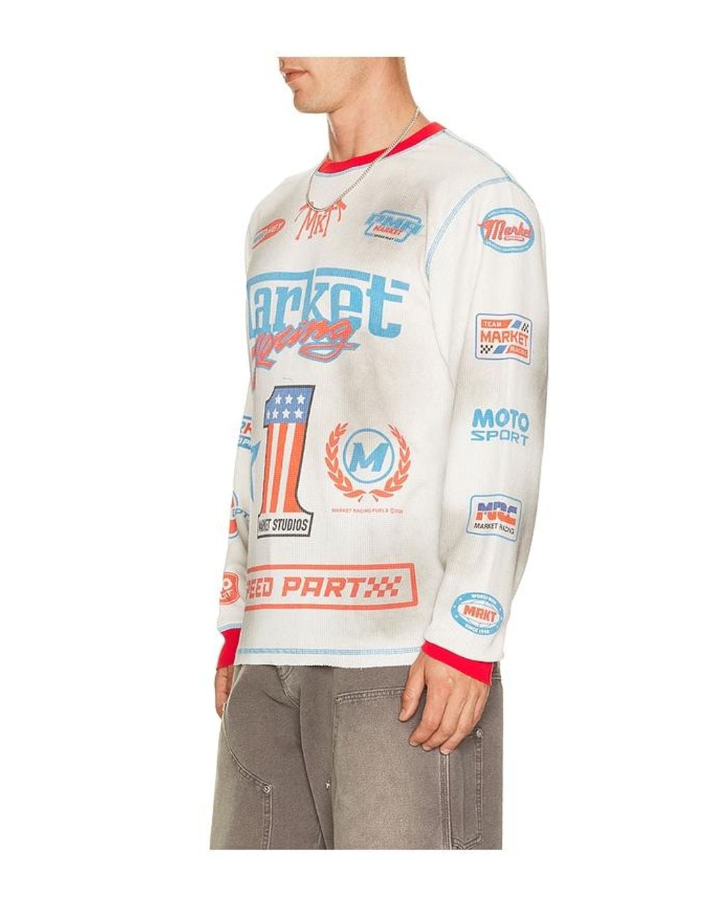 Market Gray Speed Part Thermal Long Sleeve Tee for men