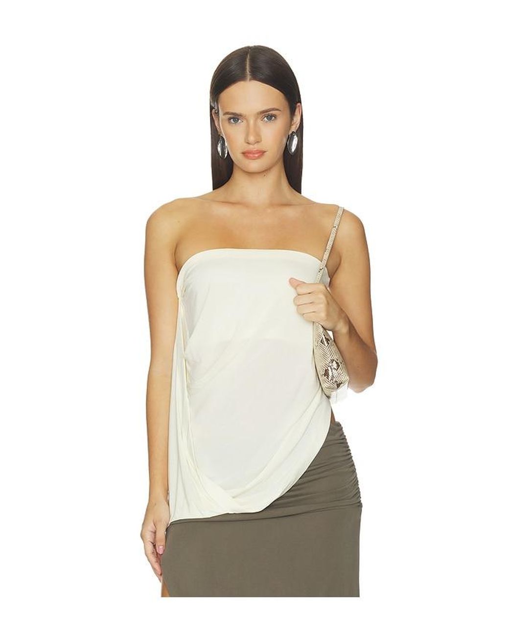 Helmut Lang White Twist Tube Top