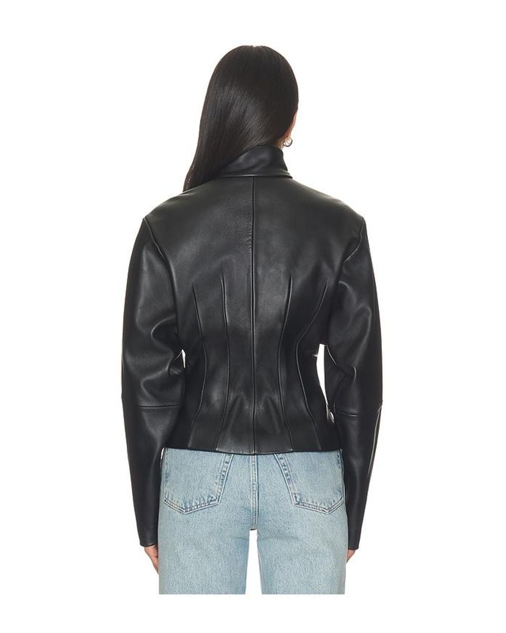 SAU LEE Black Anton Leather Tang Jacket