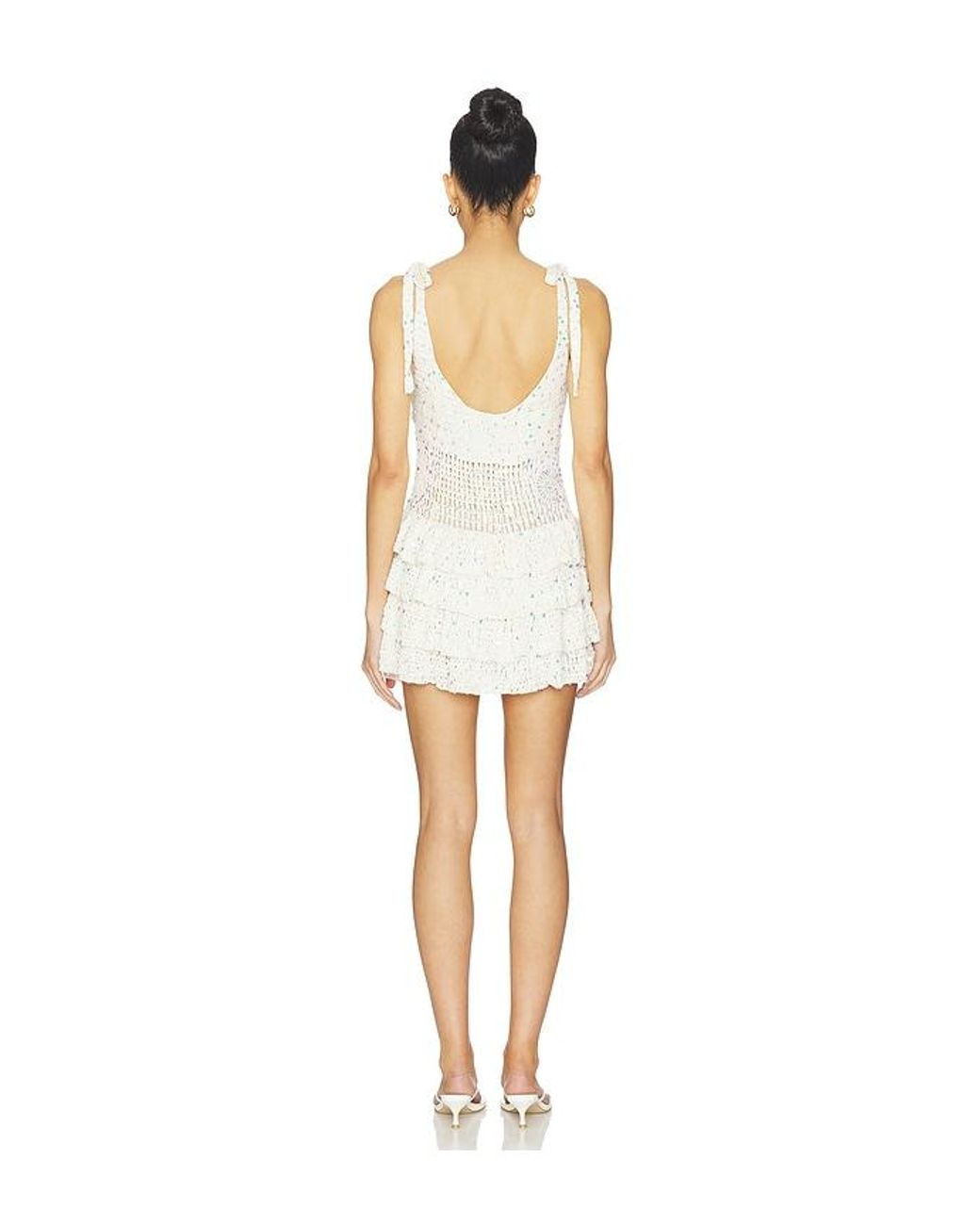 Leslie Amon White Mini Mermaid Dress