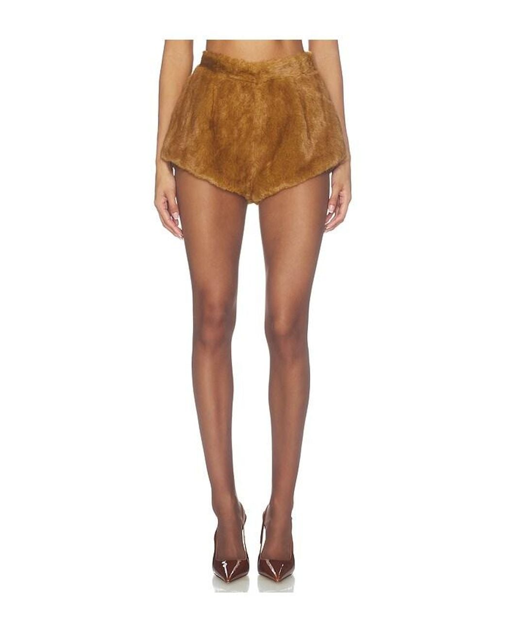 Bronx and Banco Brown Faux Mink Shorts