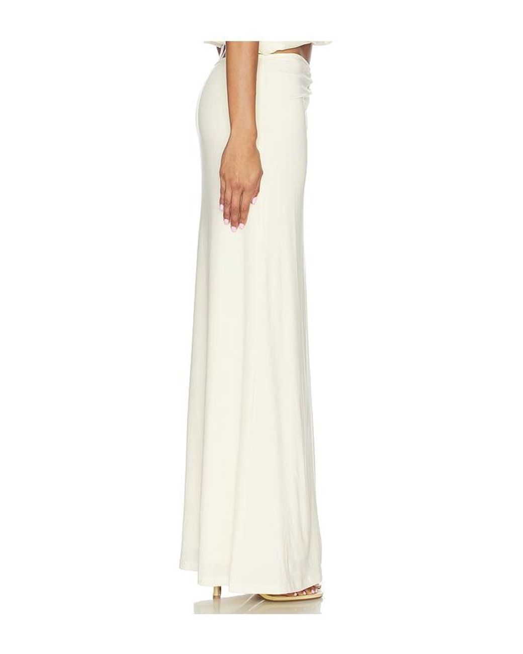 SNDY'S White Alia Maxi Skirt