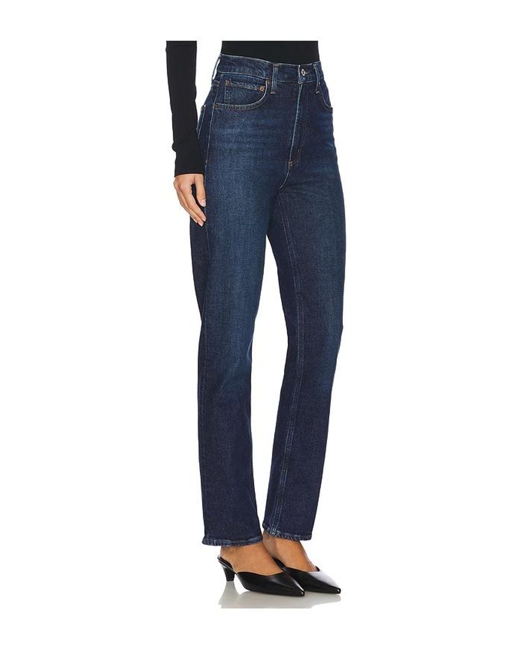 Agolde Blue High Rise Stovepipe Jeans