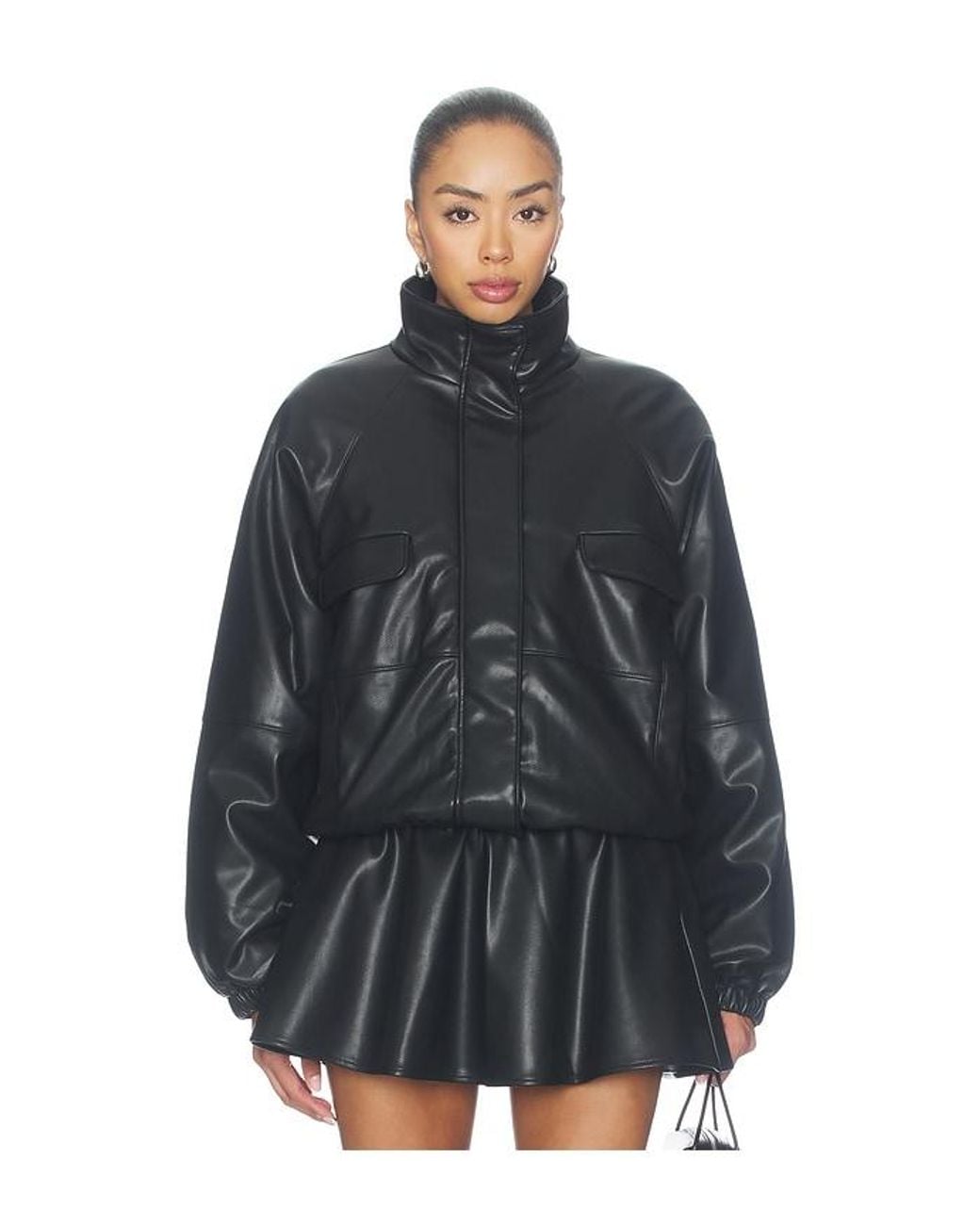 Lovers + Friends Blue Jordan Faux Leather Jacket