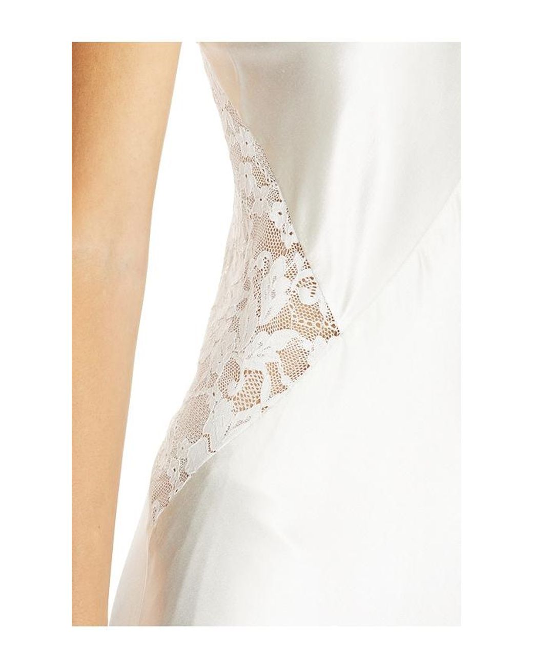 Generation Love White Milena Lace Combo Liquid Satin Maxi Dress