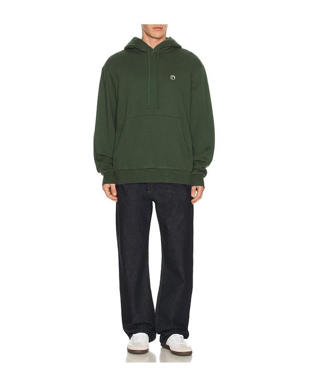 Palmes Green Stitch Hooded Sweatshirt for men