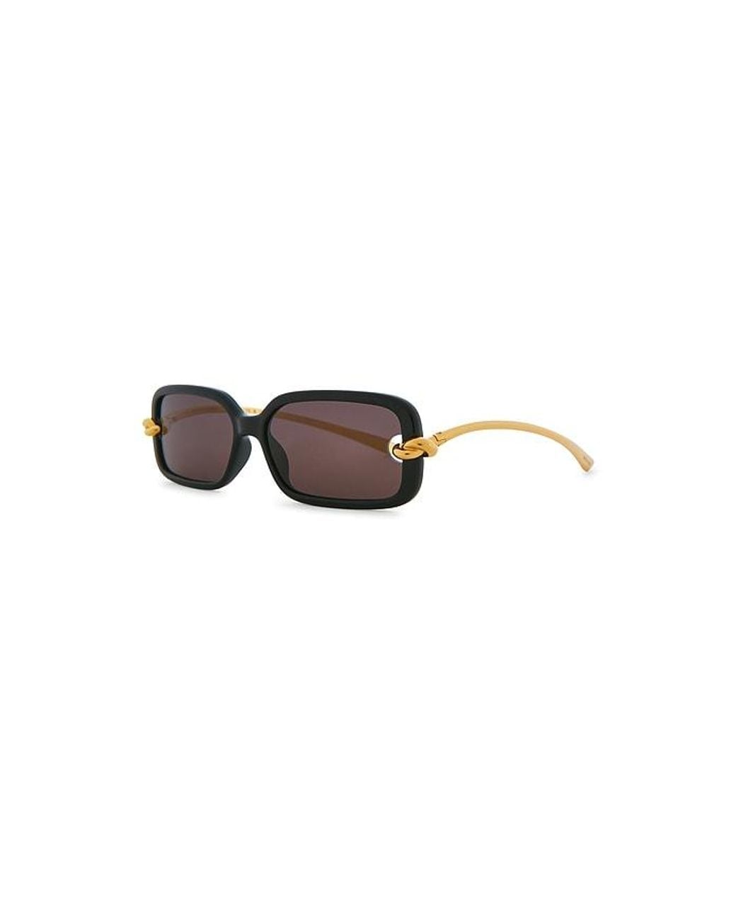 Bottega Veneta Black Rectangular Sunglasses
